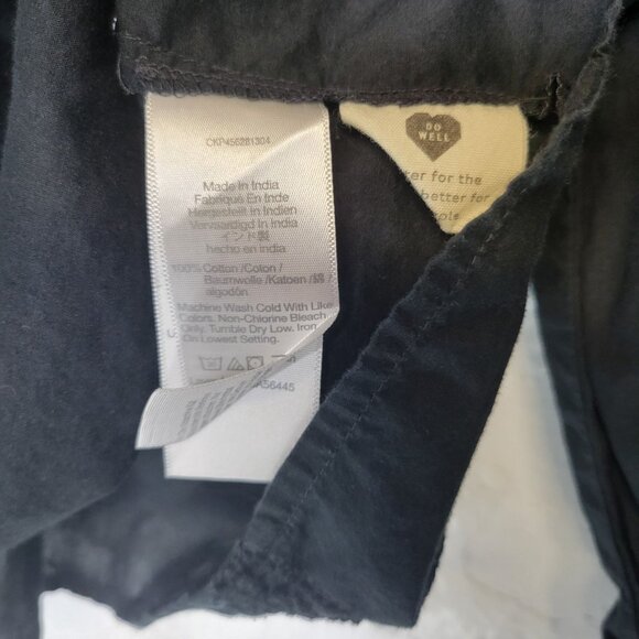 Madewell Women's XS Shirt Top Full Sleeve Pintuck Ruffle Top Black - Picture 4 of 4